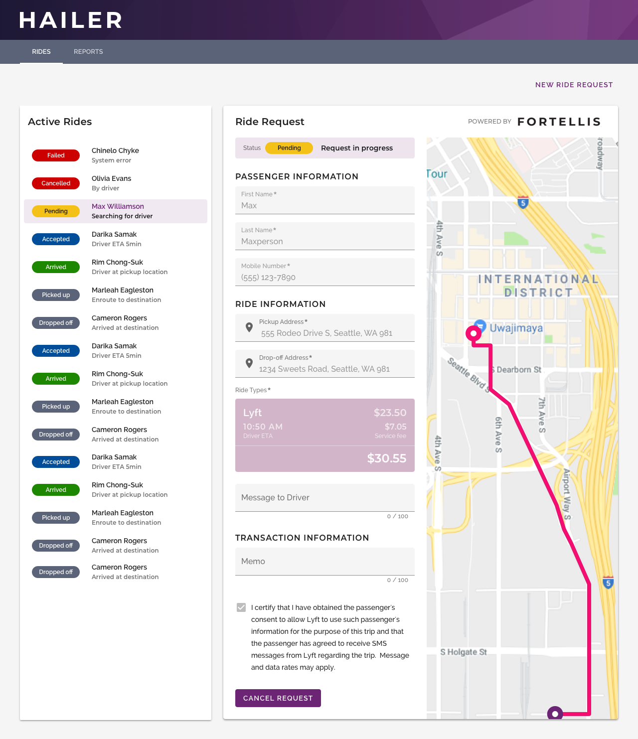 Lyft Dashboard